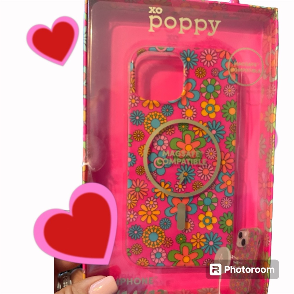 NWT. Poppy iPhone 15/14/13 Phone Case. Bright Florals. Magsafe Compatible.